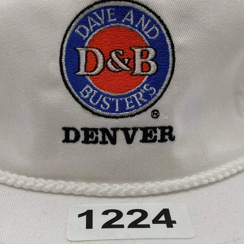 Dave and Busters Hat Mens OSFA‎ White Denver Rope Snapback Vintage Arcade Cap